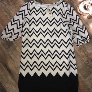 NWT Cute Black & White Patterned Dress